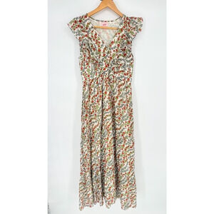 Banjanan Boundless Floral Orion Maxi Dress Size Medium Boho Peasant Cottagecore
